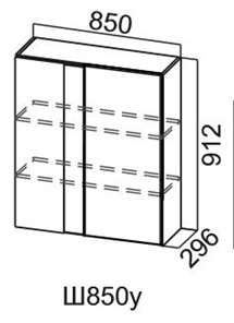 Шкаф настенный Модус, Ш850у/912, цемент светлый в Энгельсе