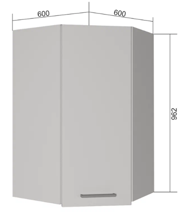 Угловой кухонный шкаф ВУ9, Сатин/Белый в Энгельсе - изображение