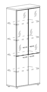 Шкаф для документов Albero, со стеклянными дверьми (78х36,4х193) в Энгельсе
