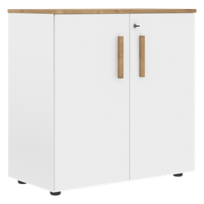 Низкий шкаф широкий с малыми дверцами FORTA Белый-Дуб Гамильтон FLC 80.1(Z) (798х404х801) в Саратове