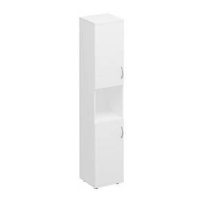 Шкаф для документов узкий 2-дверный с нишей Комфорт КФ, белый премиум (40x38x200) К.384 БП в Саратове