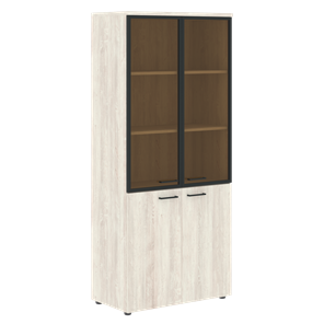 Шкаф комбинированный с дверьми в алюминиевой рамке и топом XTEN сосна Эдмонд  XHC 85.7.1  (850х410х1930) в Саратове