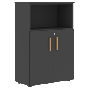 Шкаф с глухими малыми дверьми FORTA Черный Графит  FMC 80.3 (Z) (798х404х1197) в Саратове