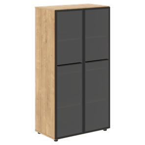 Шкаф средний со стеклянными  дверцами LOFTIS Дуб Бофорд LMC 80.2 (800х430х1517) в Энгельсе