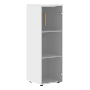 Шкаф колонна средний со стеклянной правой дверью FORTA Белый FMC 40.2 (R) (399х404х801) в Энгельсе