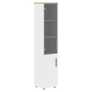 Высокий шкаф колонна с глухой дверью FORTA Белый-Дуб Гамильтон  FHC 40.2 (L/R) (399х404х1965) в Саратове