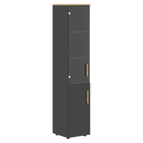 Шкаф колонна высокий с глухой дверью FORTA Графит-Дуб Гамильтон  FHC 40.2 (L/R) (399х404х1965) в Энгельсе