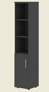 Высокий шкаф колонна с глухой малой дверью левой FORTA Черный Графит  FHC 40.5 (L) (399х404х1965) в Саратове