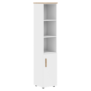 Шкаф колонна высокий с глухой малой дверью правой FORTA Белый-Дуб Гамильтон FHC 40.5 (R) (399х404х1965) в Саратове