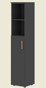 Высокий шкаф колонна с глухой средней дверью левой FORTA Черный Графит  FHC 40.6 (L) (399х404х1965) в Энгельсе