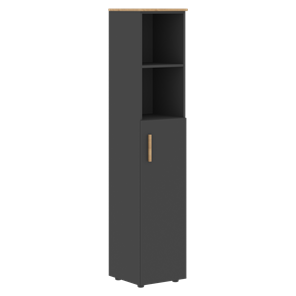 Высокий шкаф колонна с глухой средней дверью правой FORTA Графит-Дуб Гамильтон   FHC 40.6 (R) (399х404х1965) в Энгельсе
