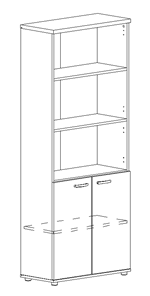 Шкаф для документов полузакрытый Albero (78х36,4х193) в Саратове