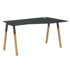 Письменный стол правый FORTA Черный Графит-Черный Графит-Бук FCT 1367 (R) (1380х900(670)х733) в Энгельсе