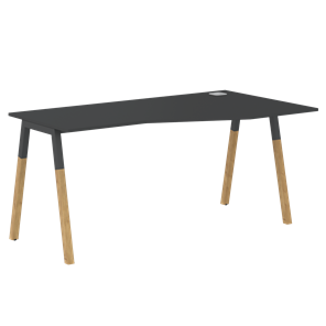 Письменный стол правый FORTA Черный Графит-Черный Графит-Бук FCT 1567  (R) (1580х900(670)х733) в Энгельсе