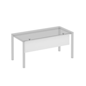 Экран стола защитный (ДСП) с кронштейнами для стола 160 на сером металлокаркасе Комфорт КФ, белый премиум (160x32x1.8) К.С1 814 в Энгельсе