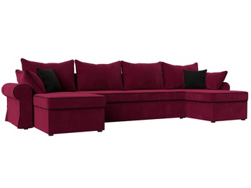 П-образный диван Элис, Бордовый (микровельвет) в Саратове