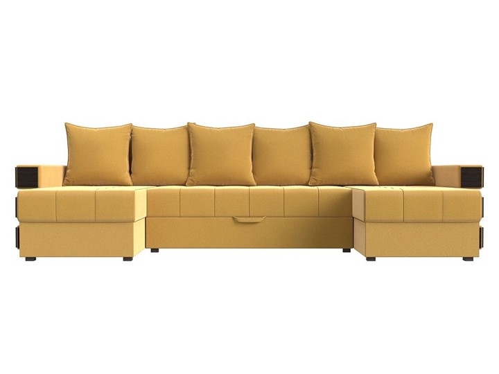 П-образный диван Венеция боннель, Желтый (Микровельвет) в Саратове - изображение 1