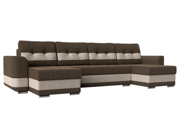 П-образный диван Честер, коричневый/бежевый (рогожка) в Саратове