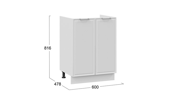 Тумба кухонная Белладжио 1Н6М (Белый, Фон белый) в Энгельсе - изображение 2