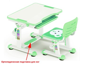 Растущий стол и стул Mealux BD-08 Teddy, green, зеленая в Саратове
