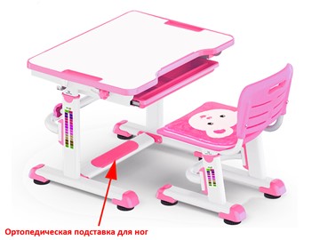 Стол растущий и стул Mealux BD-08 Teddy, pink, розовая в Саратове