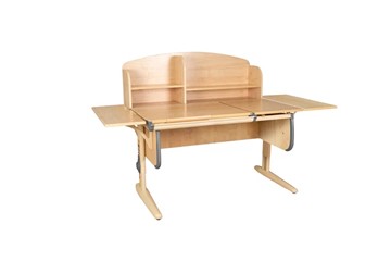 Детский стол-трансформер 1/75-40 (СУТ.25) + Polka_b 1/550 (2 шт.) + Polka_n 1/1200  бежевый/бежевый/серый в Энгельсе