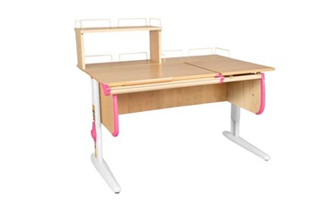 Детский стол-трансформер 1/75-40 (СУТ.25) + Polka_z 1/600 + Polka_zz 1/600 бежевый/белый/розовый в Саратове