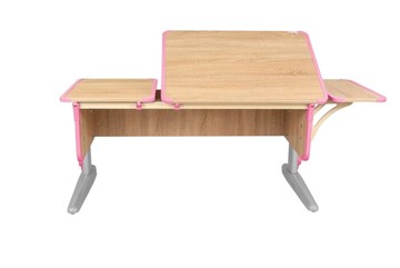 Растущий стол 4/75-40 (СУТ.42)  + Polka_b 4/550 Дуб сонома/серый/розовый в Саратове