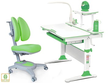 Растущая парта + стул Комплект Mealux EVO Evo-30 Z (арт. Evo-30 Z + Y-115 KZ), серый, зеленый в Саратове