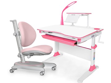 Растущая парта + стул Комплект Mealux EVO Evo-30 PN (арт. Evo-30 PN + Y-508 KP), серый, розовый в Энгельсе