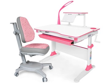 Растущая парта + стул Комплект Mealux EVO Evo-30 BL (арт. Evo-30 BL + Y-115 KBL), серый, розовый в Саратове