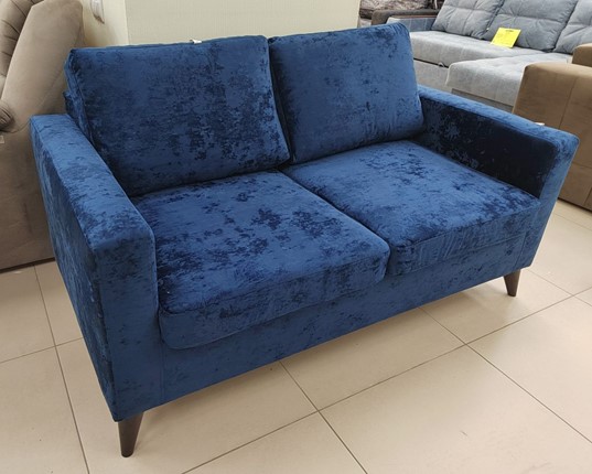 Прямой диван Рим МД Краш 15 темно синий в Саратове - изображение