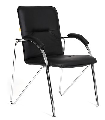 Кресло компьютерное CHAIRMAN 850 Экокожа Terra 118 черная в Энгельсе - изображение